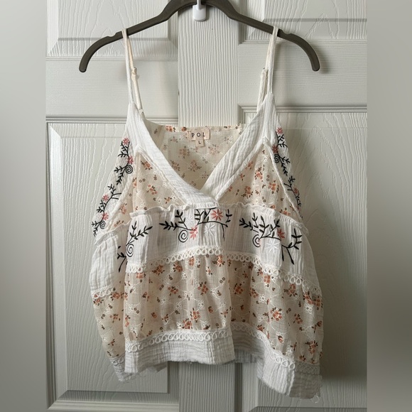 POL Ivory wildflower in Pink and Brown Embroidery size large - Picture 3 of 8